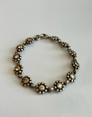 Sølv blomster armbånd