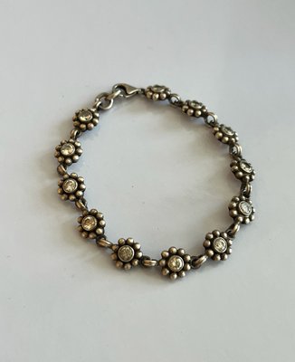 Sølv blomster armbånd
