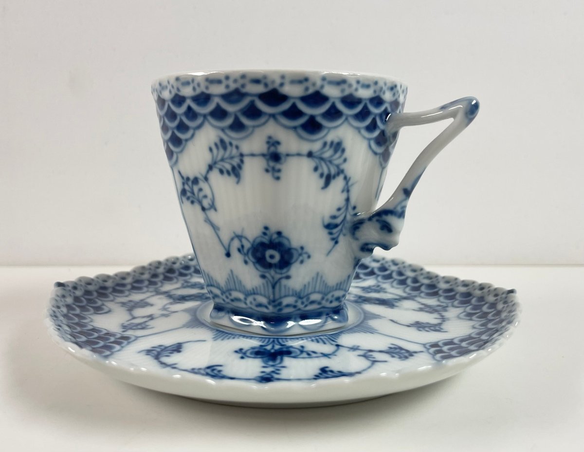 Royal Copenhagen Musselmalet Helblonde Djævlestellet kaffekop underkop nr. 1036