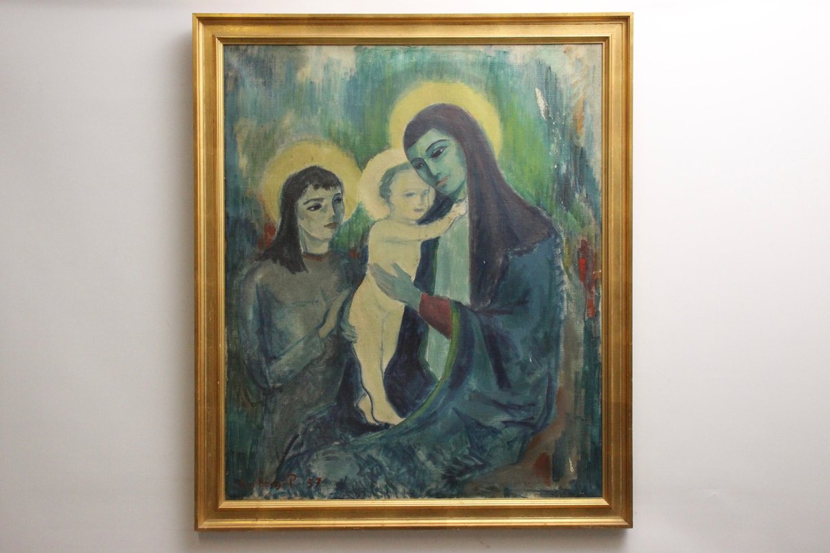 Emil Dyrberg-Petersen "Madonna and Child", oliemaleri 1957