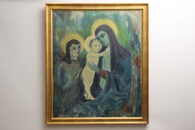 Emil Dyrberg-Petersen "Madonna and Child", oliemaleri 1957