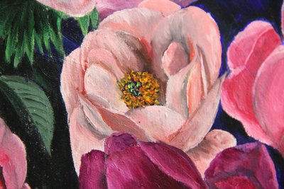 Farverigt blomster maleri