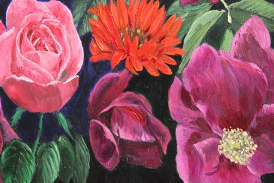 Farverigt blomster maleri