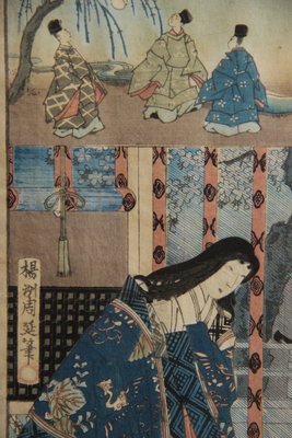 4 originale japanske ukiyo-e træsnit