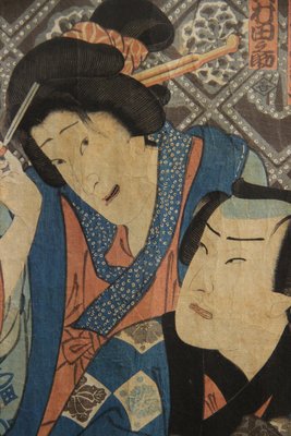 4 originale japanske ukiyo-e træsnit
