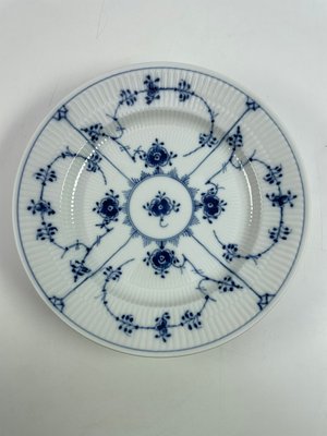 12 stk Royal Copenhagen Musselmalet Riflet frokosttallerken nr. 176.