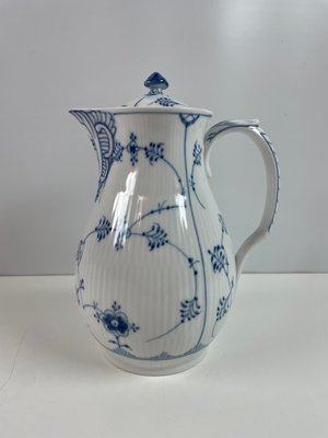 Royal Copenhagen Musselmalet Riflet Chokoladekande med låg nr 1/30