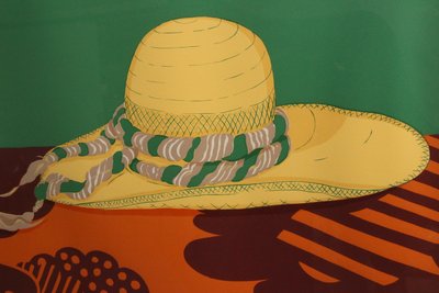 Lizzi Mallow  Sommerhat Signeret Farvelitografi, 1978