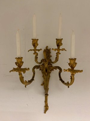 Vægstager, forgyldt bronze