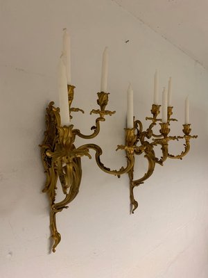 Vægstager, forgyldt bronze