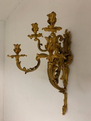 Vægstager, forgyldt bronze