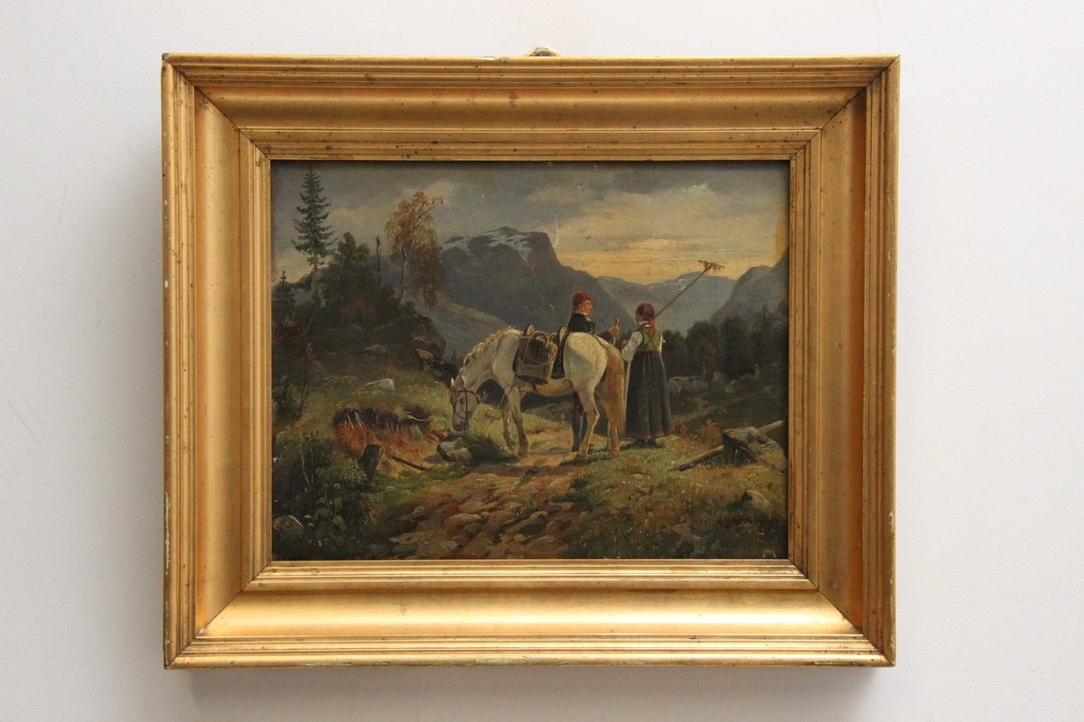 1800-tals bjerglandskab maleri