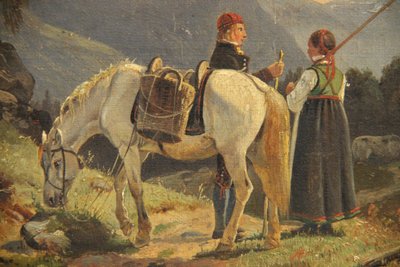 1800-tals bjerglandskab maleri