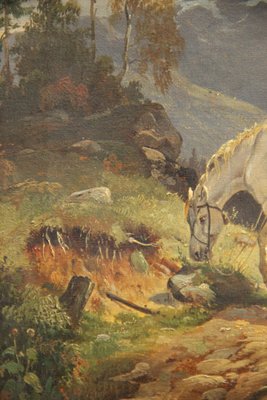 1800-tals bjerglandskab maleri