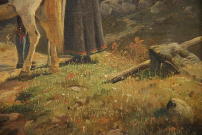 1800-tals bjerglandskab maleri