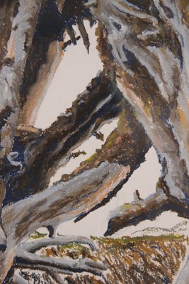 Stort originalt mixed media værk 2000