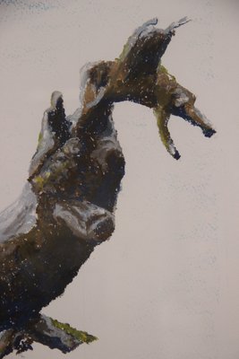 Stort originalt mixed media værk 2000