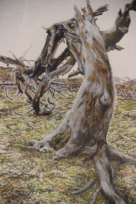 Stort originalt mixed media værk 2000