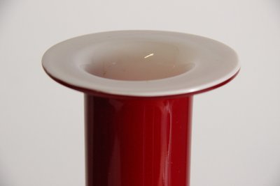 Otto Brauer rød vase for Holmegaard