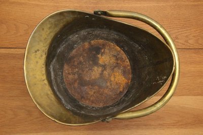 Antik victoriansk kulspand i kobber og messing