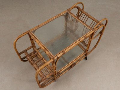 Vintage bambus glas bord