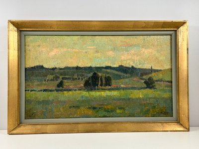 Olie maleri af Johannes Bach 1959 skænket til handelsbanken Viborg i 1960