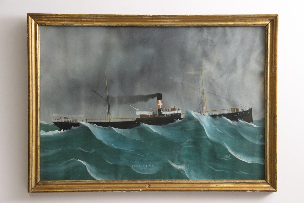 Maritimt oliemaleri af SS Sigurd