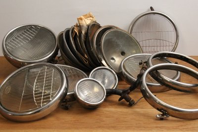 Originale Ford Model A forlygter, glas og reservedele