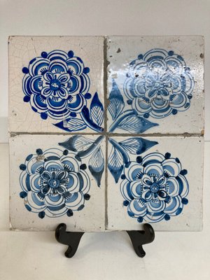 Hollandske Delft Fliser Blomster 1700-tallet