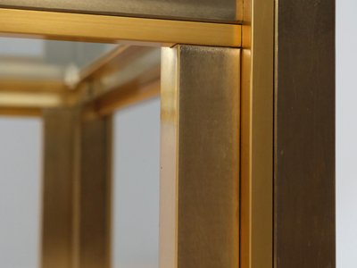Italiensk sofabord i messing og glas