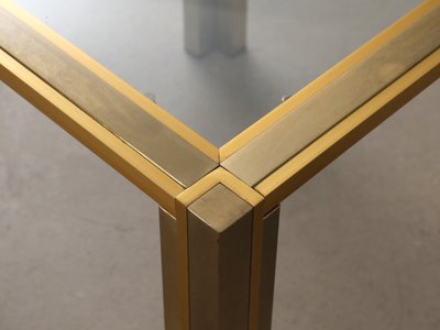 Italiensk sofabord i messing og glas