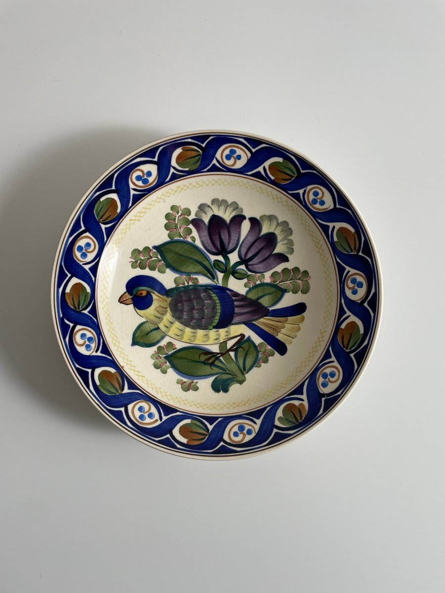8 stk antikke Aluminia tallerkner platter