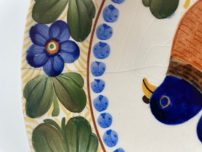 8 stk antikke Aluminia tallerkner platter