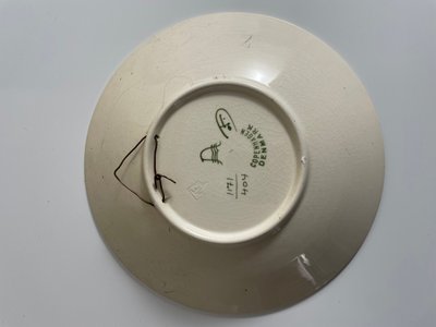 8 stk antikke Aluminia tallerkner platter