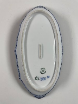 Royal Copenhagen Musselmalet Halvblonde ovalt assiet nr. 613