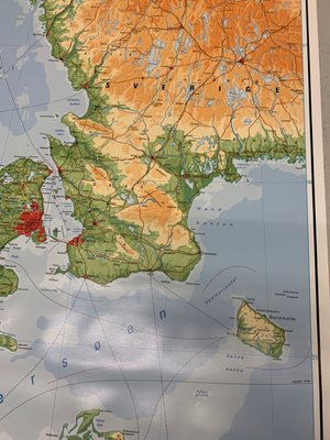 Danmarkskort på lærred