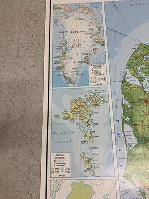 Danmarkskort på lærred