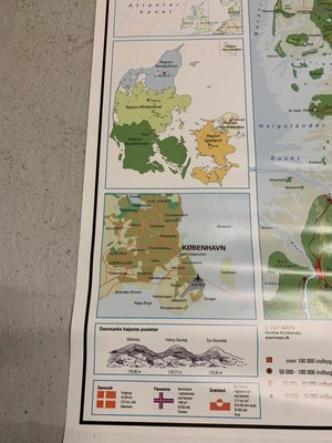 Danmarkskort på lærred